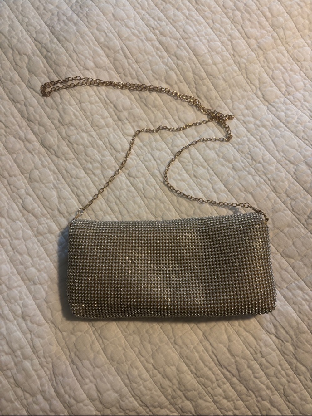 Source Unknown Gold Mesh Evening Clutch with Chain Strap